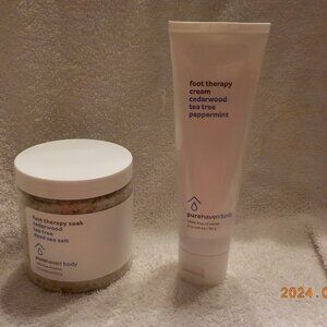 Pure Haven Body foot therapy cream 3 oz. + foot therapy soak 7.5 oz -